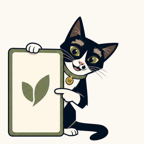 Lingo Cascade helper cat holding a card